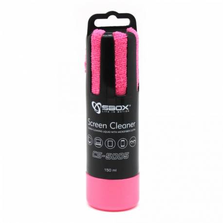 Sbox CS-5005P tisztító folyadék+kendő,pink
