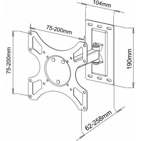 Sbox LCD-2901 19"-37" fali konzol,dönthető,forgatható