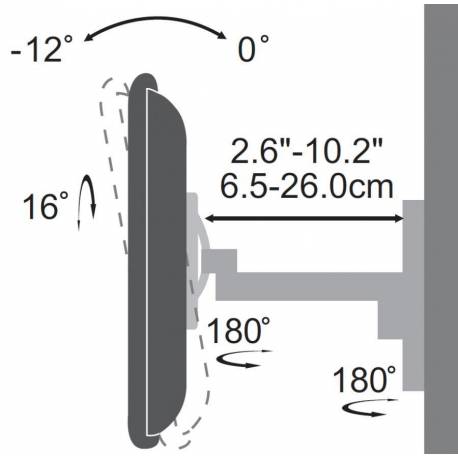 Sbox LCD-2901 19"-37" fali konzol,dönthető,forgatható