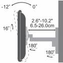 Sbox LCD-2901 19"-37" fali konzol,dönthető,forgatható