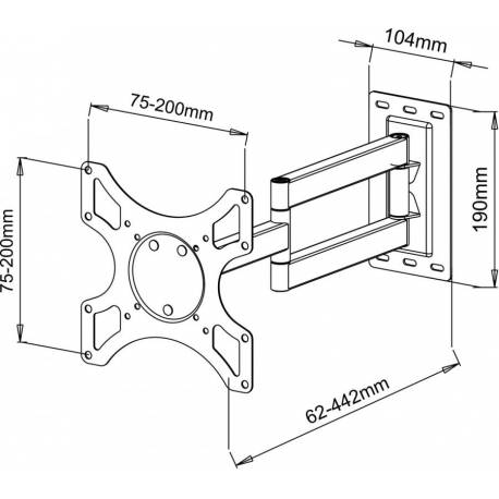 Sbox LCD-2903 19"-37" fali konzol,dönthető,forgatható