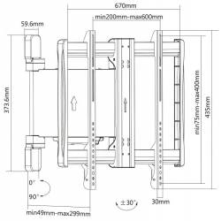 Sbox PLB-M4464 32"-60" Motorzált fali konzol,forgatható 2