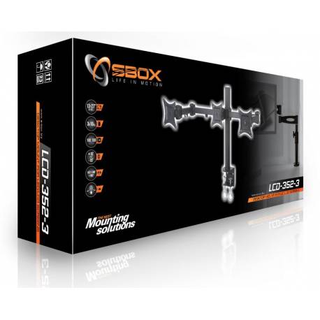 Sbox LCD352/3 13"-27" Asztali monitor tartó konzol,dönthető,forgatható