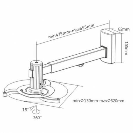Sbox PM-105 Fali projektor tartó konzol,forgatható,dönthető