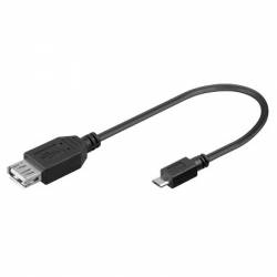 Sbox USB A - Micro A USB kábel M/F - 0,1M 