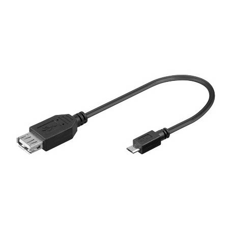 Sbox USB A - Micro A USB kábel M/F - 0,1M 