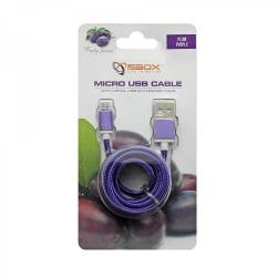Sbox USB AM-MICRO-15U micro USB kábel - 1,5m,lila 2