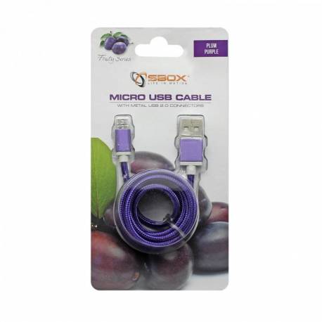Sbox USB AM-MICRO-15U micro USB kábel - 1,5m,lila