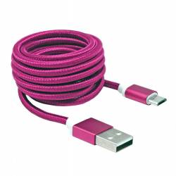 Sbox USB AM-MICRO-15P micro USB kábel - 1,5m,pink