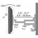 SBOX LCD-443 23“ - 55“ dupla karos fali konzol,dönthető,forgatható