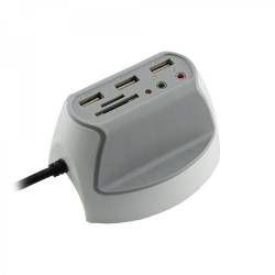 SBOX DH-1 asztali elosztó USB-2.0x3 + 3,5mmx2  2