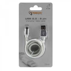 SBOX IPH7S USB-iPhone7 töltőkábel,1.5m,ezüst 2