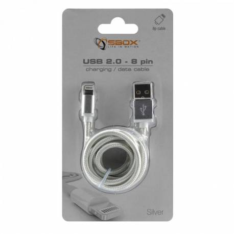 SBOX IPH7S USB-iPhone7 töltőkábel,1.5m,ezüst