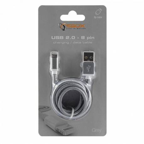 SBOX IPH7GR USB-iPhone7 töltőkábel,1.5m,szürke