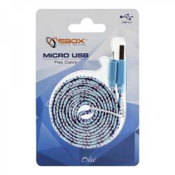 SBOX USB-103CF-BL MICRO USB szines flat kábel,1m,kék 2