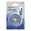 SBOX USB-103CF-BL MICRO USB szines flat kábel,1m,kék