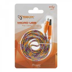 SBOX USB-103CF-O MICRO USB színes flat kábel,1m,narancs 2