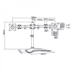 Sbox LCD-F024 13"-27" Asztali monitor tartó konzol,dönthető,forgatható 2