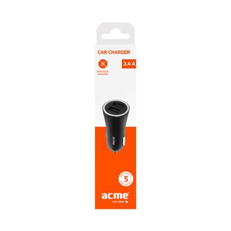 ACME CH104 2 port USB autós töltő, 3.4A