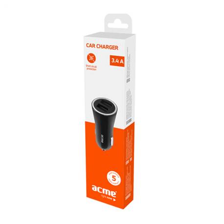 ACME CH104 2 port USB autós töltő, 3.4A