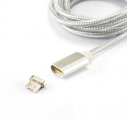 Sbox MAGNETIC-MUSB mágneses microUSB kábel M/M-1M,ezüst