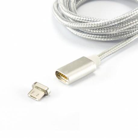 Sbox MAGNETIC-MUSB mágneses microUSB kábel M/M-1M,ezüst