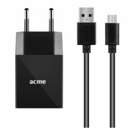 ACME CH211 1xUSB fali töltő, 2.4A+microUSB kábel
