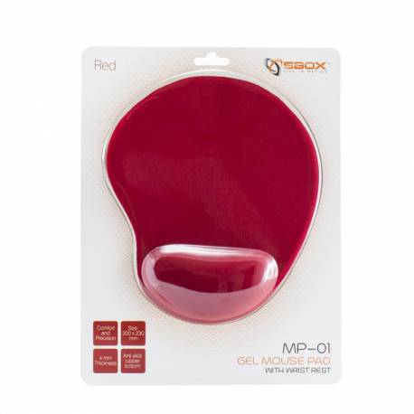 Sbox MP-01R ERGO zselés egérpad,piros