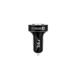 TELLUR TLL151051 autós töltő, QC 3.0 3xUSB, fekete 2
