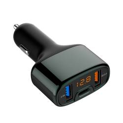 TELLUR TLL151171 autós töltő 5.4A (2 x USB + Type C kábel), fekete