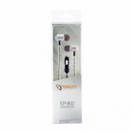Sbox EP-902S Fülhallgató mikrofonnal, ezüst