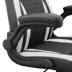 White Sahrk DERVISH K-8879B/W Gamer szék, fekete/fehér 2