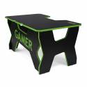 Generic Confort Gamer2DS/NE gamer asztal, fekete zöld szegély