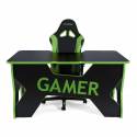 Generic Confort Gamer2DS/NE gamer asztal, fekete zöld szegély