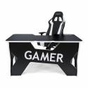 Generic Confort Gamer2DS/NW gamer asztal, fekete, fehér szegély