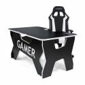 Generic Confort Gamer2DS/NW gamer asztal, fekete, fehér szegély