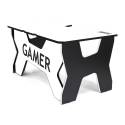 Generic Confort Gamer2NW gamer asztal, fehér, fekete szegély