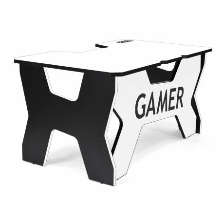 Generic Confort Gamer2NW gamer asztal, fehér, fekete szegély