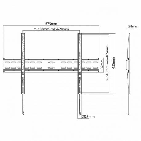 Sbox PLB-2546F fali konzol, fix 37"- 70" (94 cm - 178 cm)