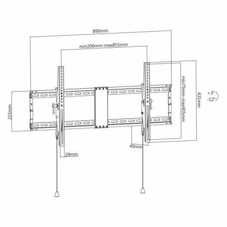 Sbox PLB-5948T fali konzol, dönthető 43"- 90" (109 cm - 229)cm)