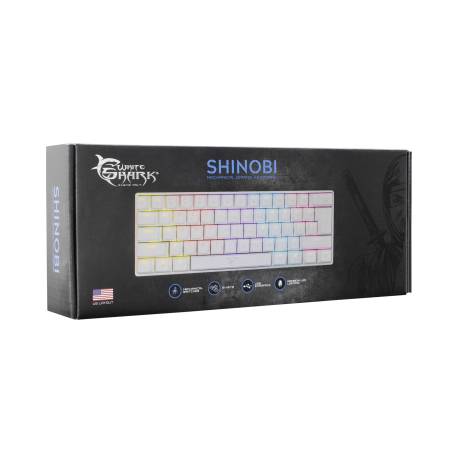 White Shark GK-2022W SHINOBI fehér mechanikus (blue switch) gamer billentyűzet 