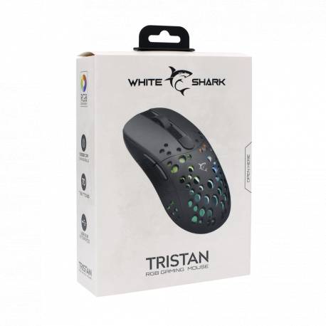 White Shark GM-5010 WARLOCK gamer egér,7D, fekete, 6400 dpi, RGB