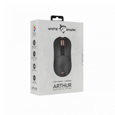 White Shark ARTHUR (GM-9005) gamer egér,9D, fekete, 10000 dpi, RGB