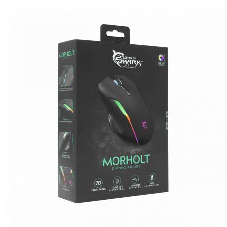 White Shark MORHOLT (GM-9009) gamer egér,7D, fekete, 7200 dpi, RGB