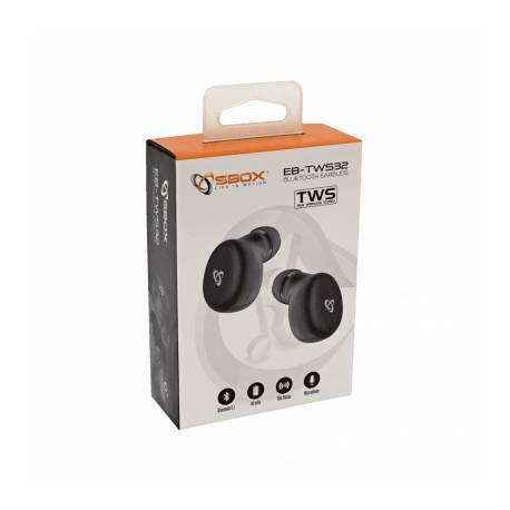 Bluetooth TWS Earbuds fülhallgató mikrofonnal fekete 